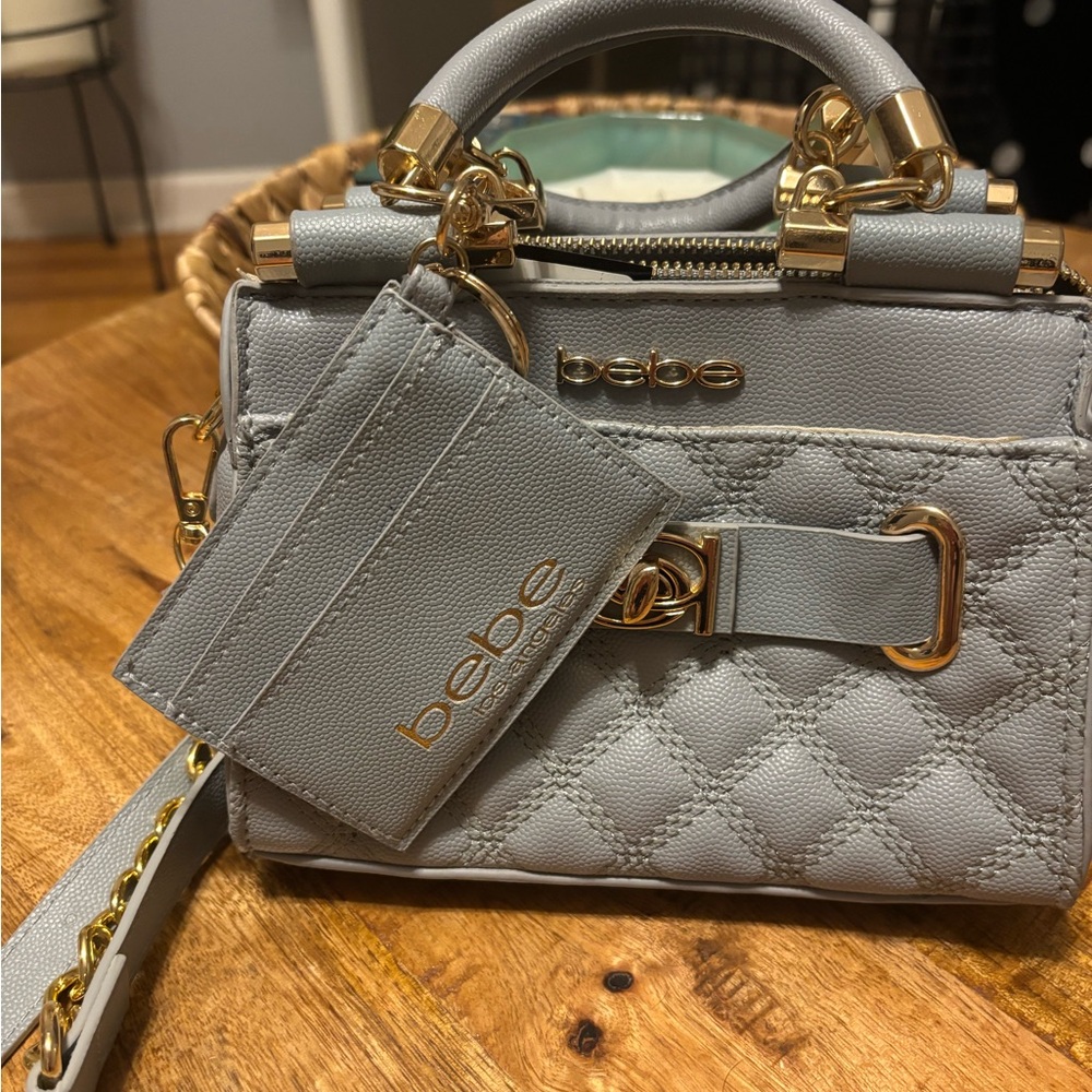 New with tags Bebe Alex Quilted Small Satchel Bag with Card Holder